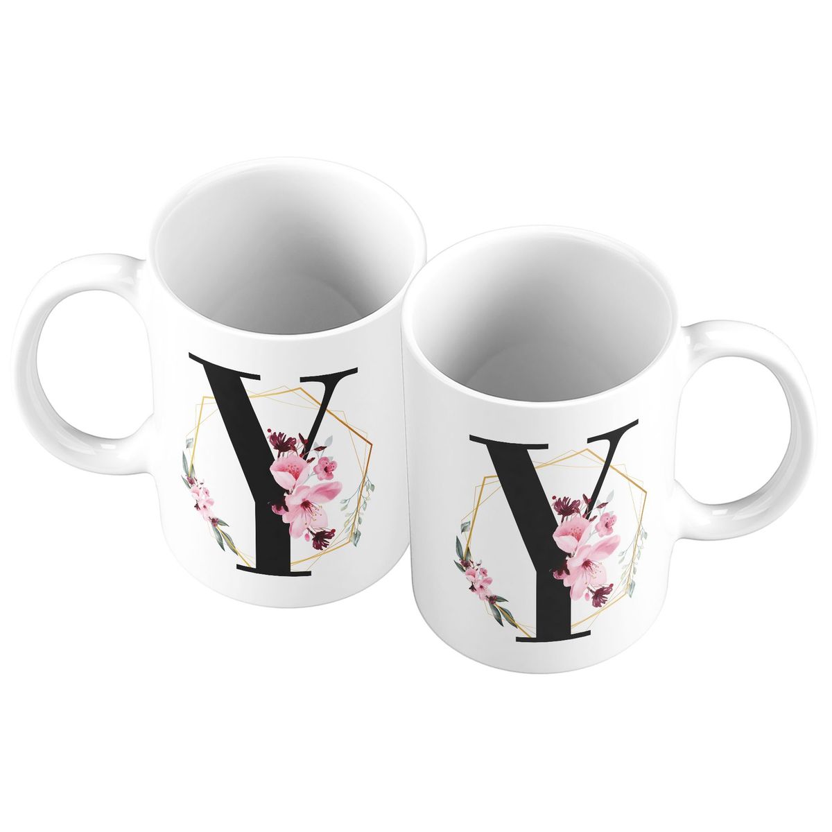 GENERICO - Taza Mug 11oz Iniciales Flores Y