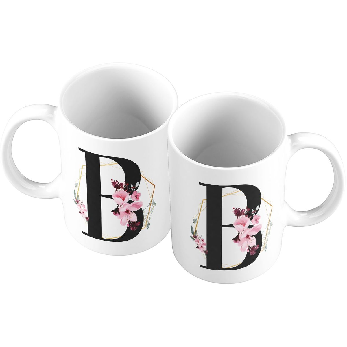 GENERICO - Taza Mug 11oz Iniciales Flores B
