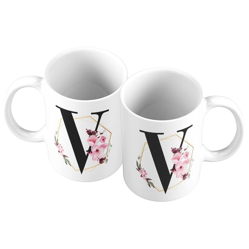 GENERICO - Taza Mug 11oz Iniciales Flores V