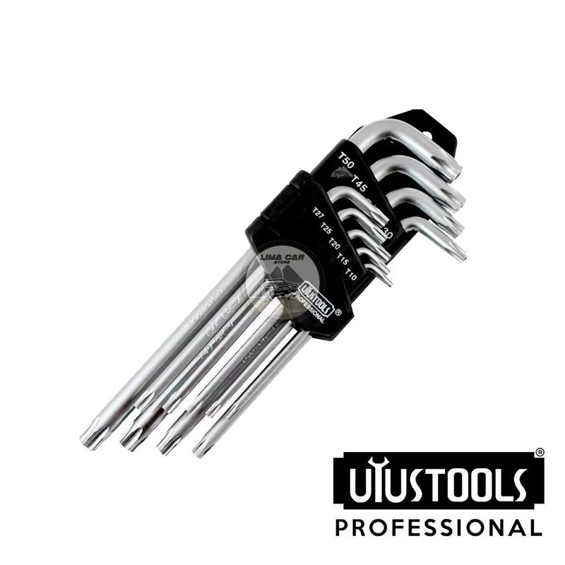 UYUSTOOLS - Set 9 Llaves Torx en L en estuche T10-T50 Mediano Uyustools Acero