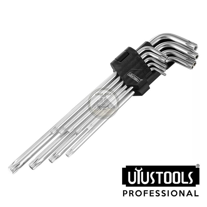 UYUSTOOLS - Set 9 Llaves Torx en L con estuche T10-T50 Largo Uyustools acero