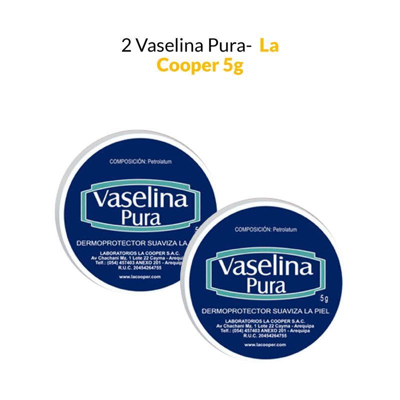 GENERICO - 2 Vaselina Pura La Cooper x 5g
