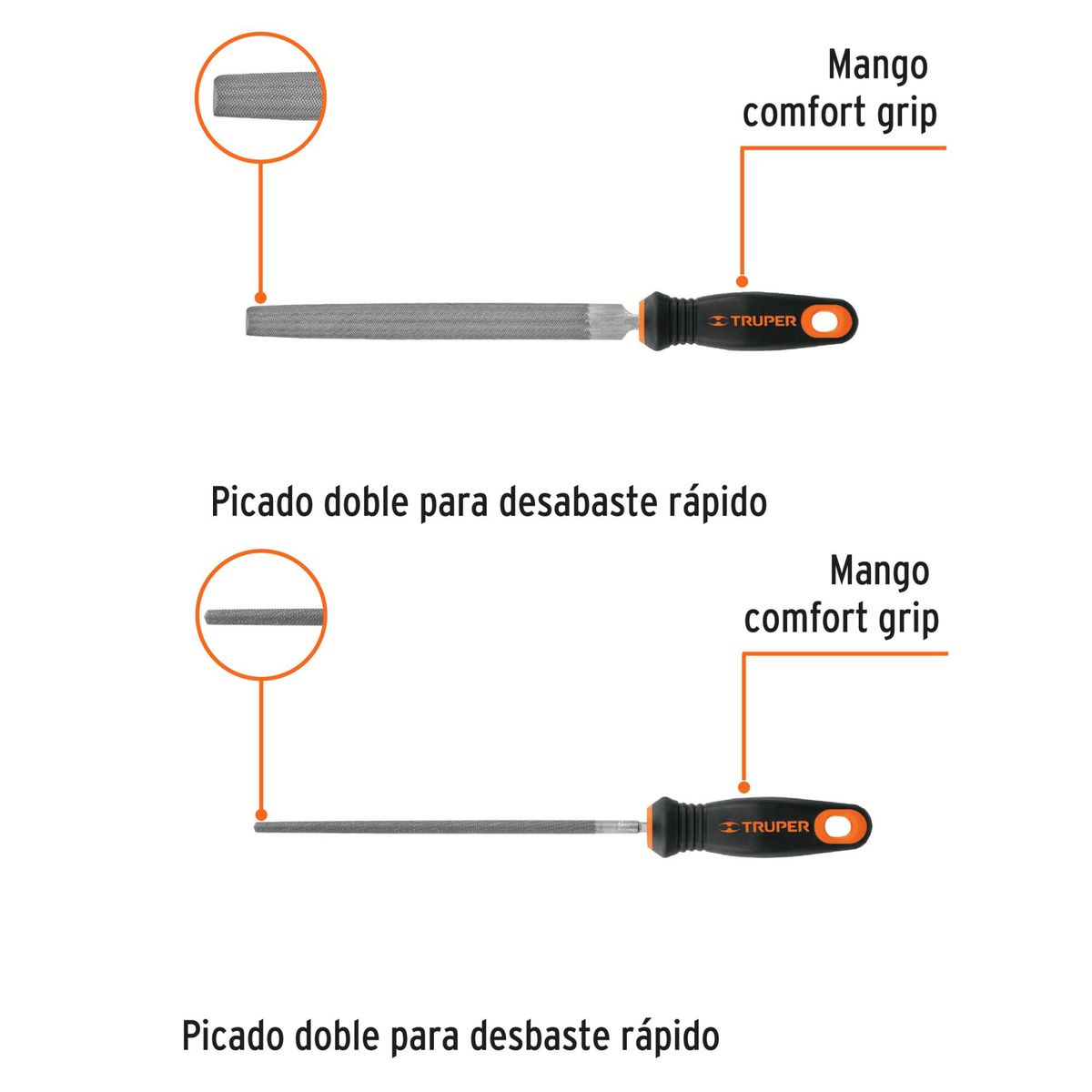 TRUPER - Lima escofinas, 4 unidades, Truper