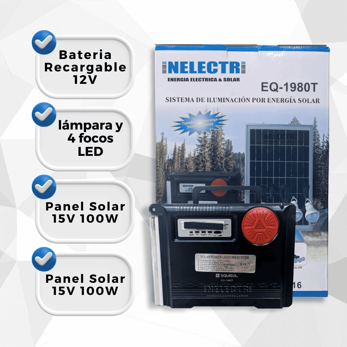 GENERICO - Kit solar portátil panel solar  sistema de iluminación