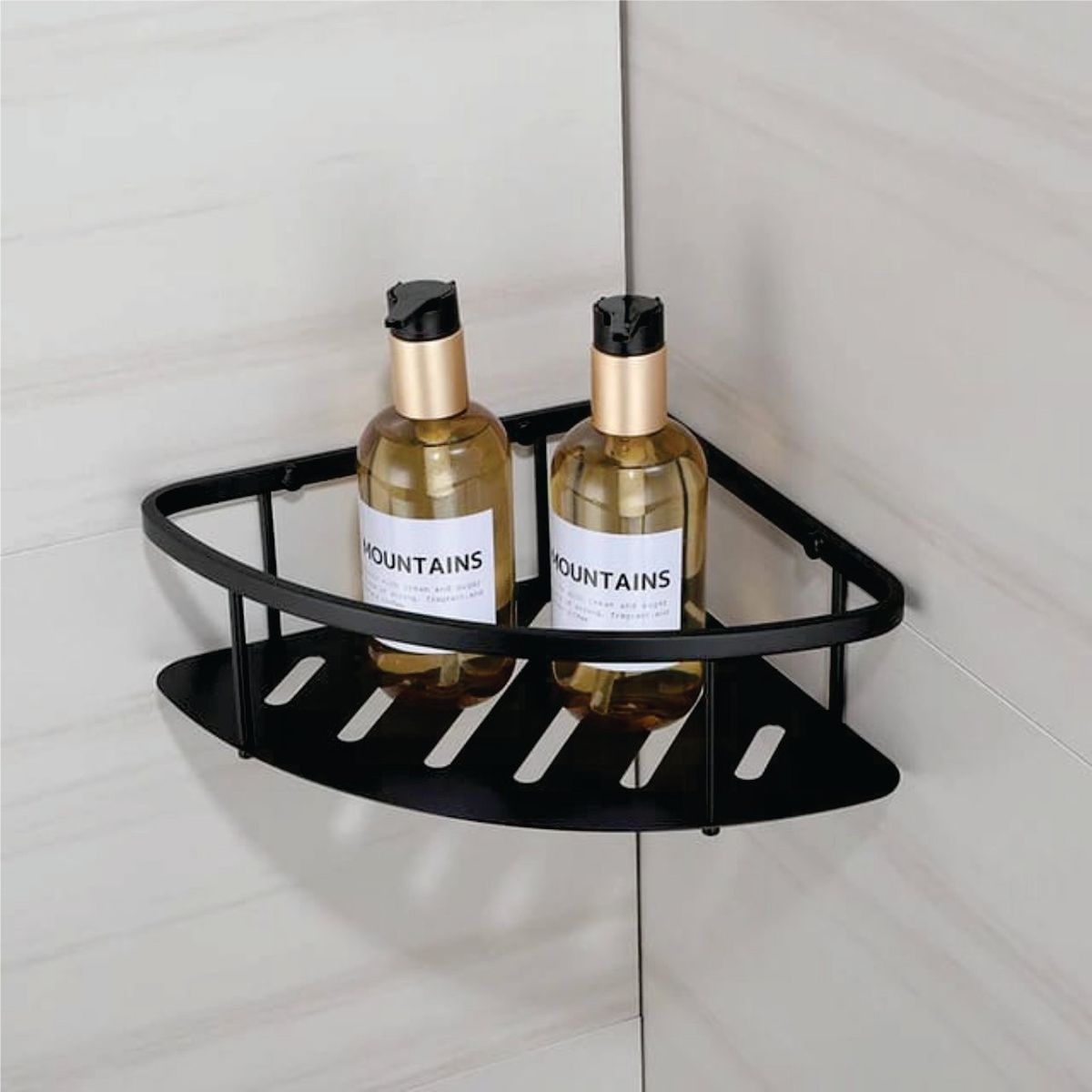 GENERICO - Repisa esquinero clasico organizador para baño de acero inoxidable