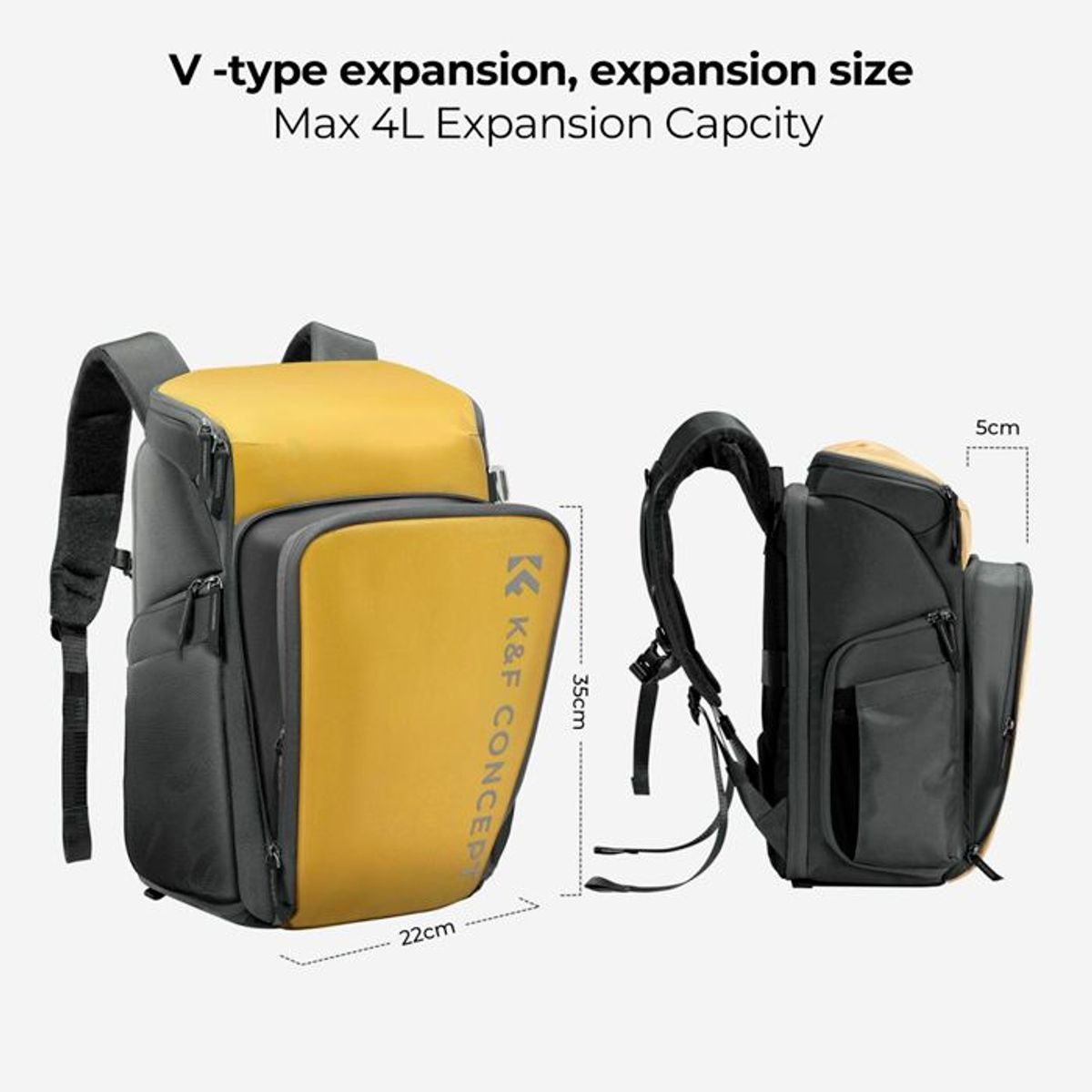 K&F CONCEPT - Mochila  K&F Concept KF13.128 Amarillo