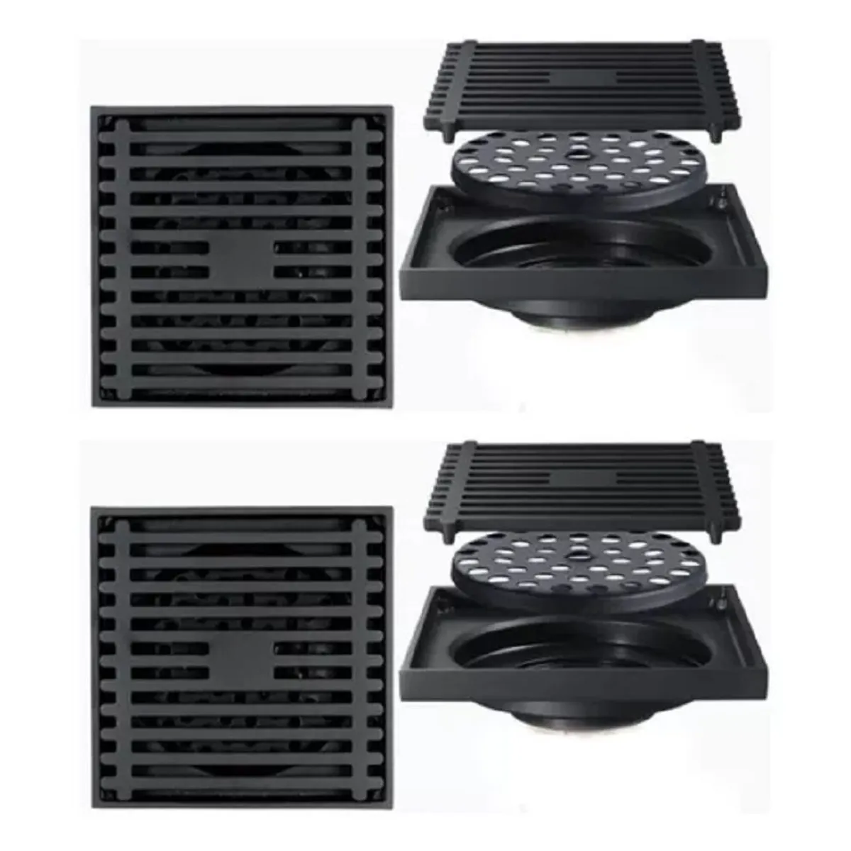 GENERICO - Pack X 2 Desagües Con Trampa-rejilla Desmontable-antiolores