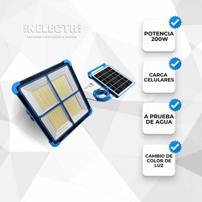 GENERICO - Reflector Led Potente Carga Solar Multifuncional Colgante