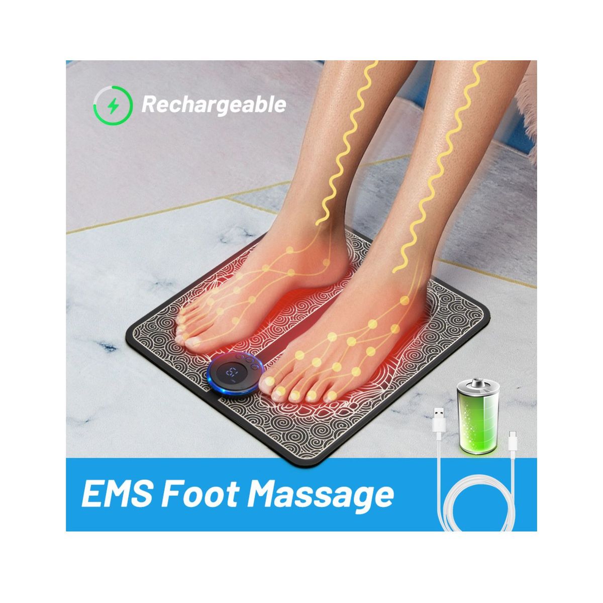 ROHS - Masajeador de pies Eléctrico EMS Plegable