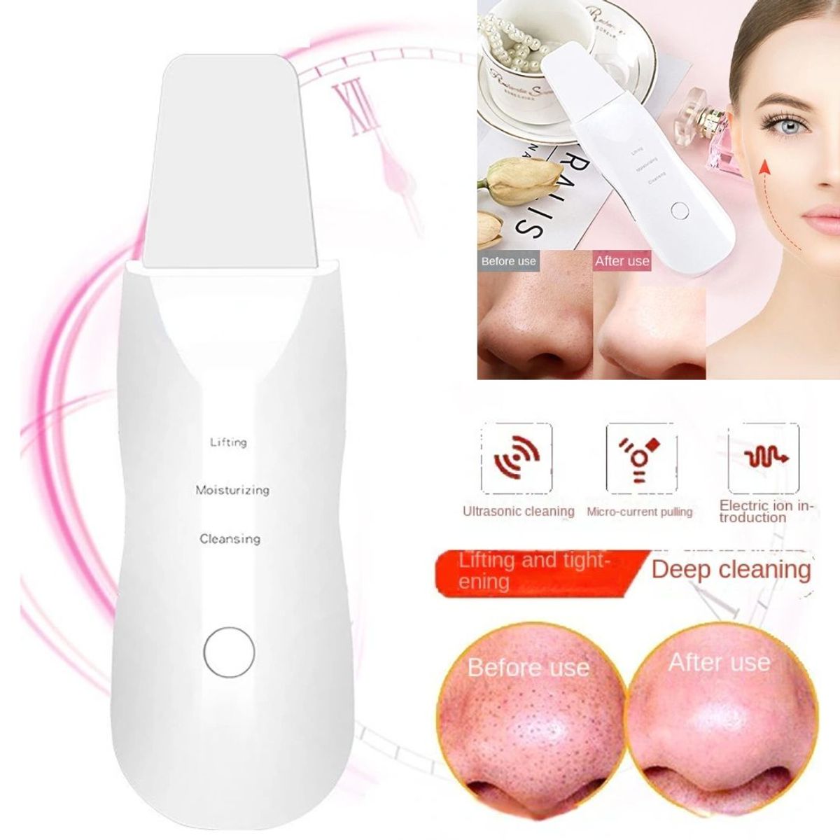 INSPIRA MARKET - Espatula ultrasónica para el cuidado de la piel