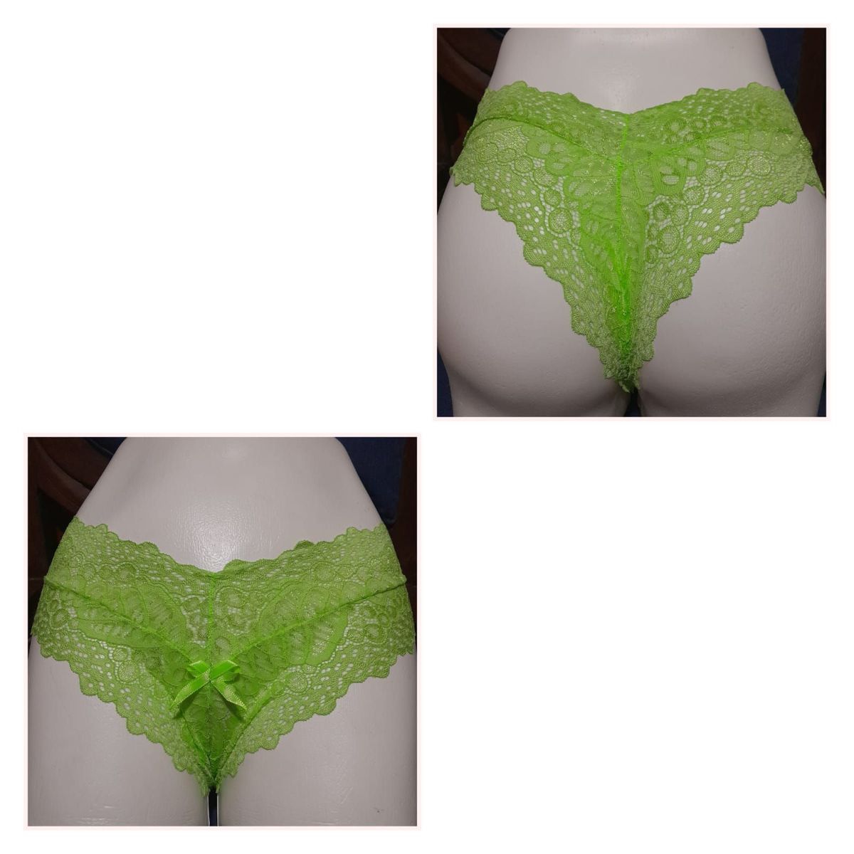 GENERICO - PANTY CACHETERO HILO DE ENCAJE MODELO GAVIOTA S-M