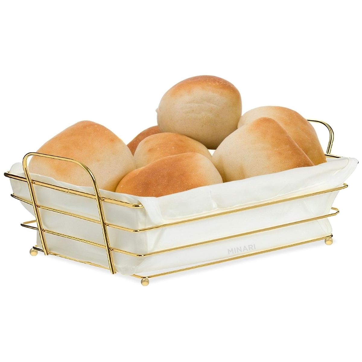 MINARI - Panera Rectangular Dorada Canasta de Pan Elegante A66