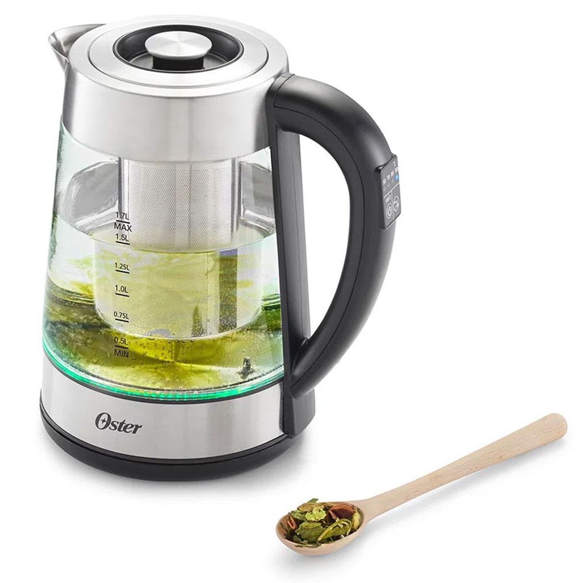 OSTER - Hervidor Eléctrico de Vidrio con Selección de Temperatura BVSTKT8990