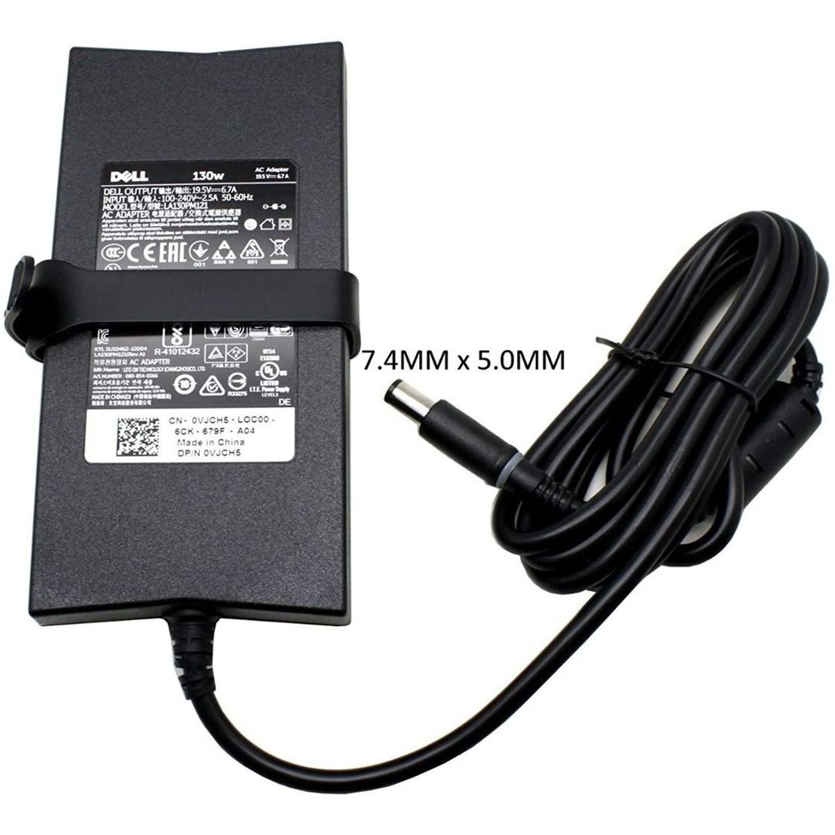 GENERICO - CARGADOR PARA LAPTOP DELL19.5V.  6.7A. 130W  7.4X5.0 mm PUNTA AGUJA