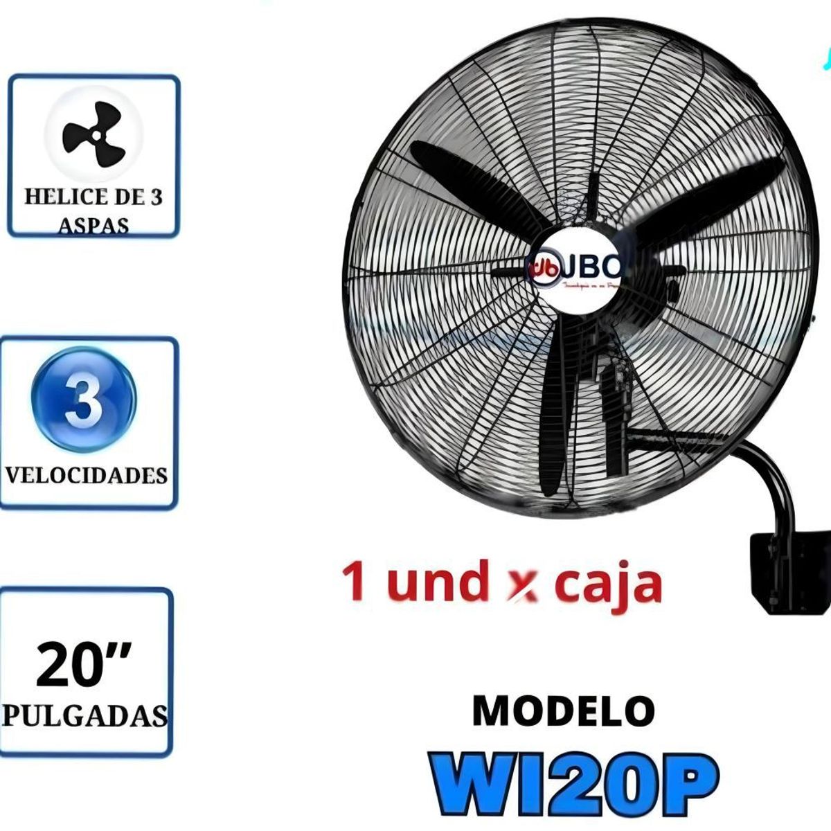 GENERICO - Ventilador JBO  de PARED de 20 Pulgadas 130 WATTS