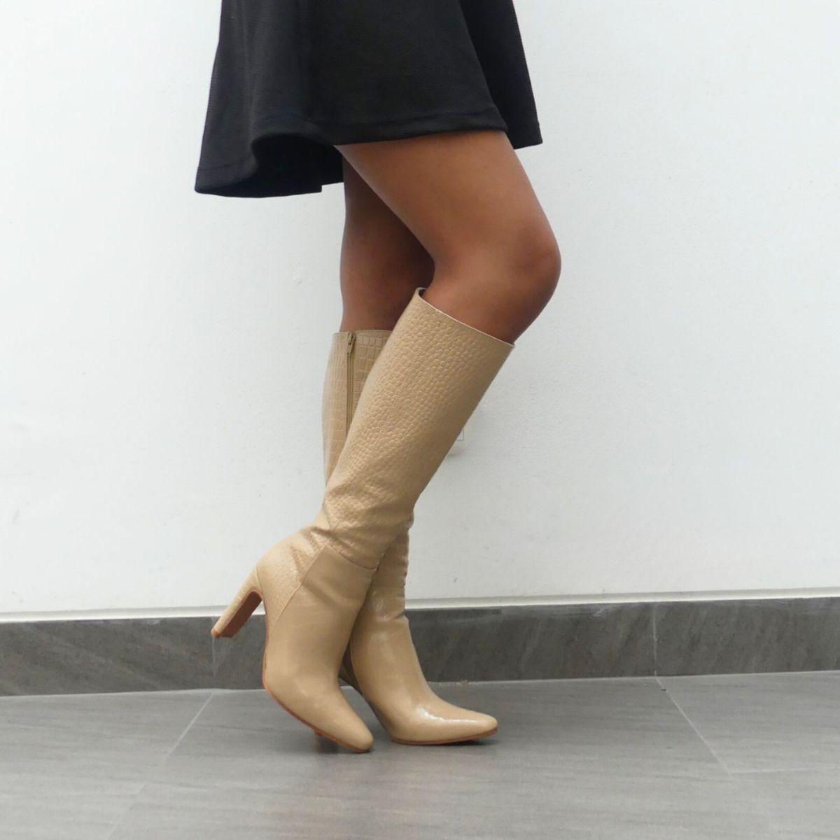 SAPATU - BOTAS ALTAS MUJER GENESIS CROCO BEIGE