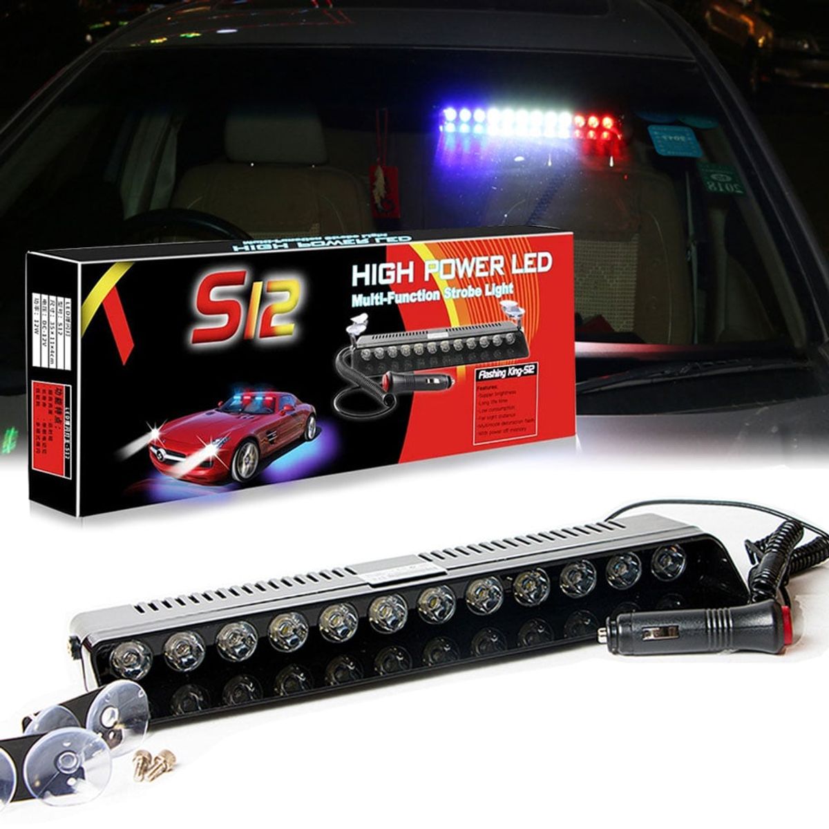 GENERICO - Luz Federal Led Policial Rojoa-zul-bLanco Multi Funcion