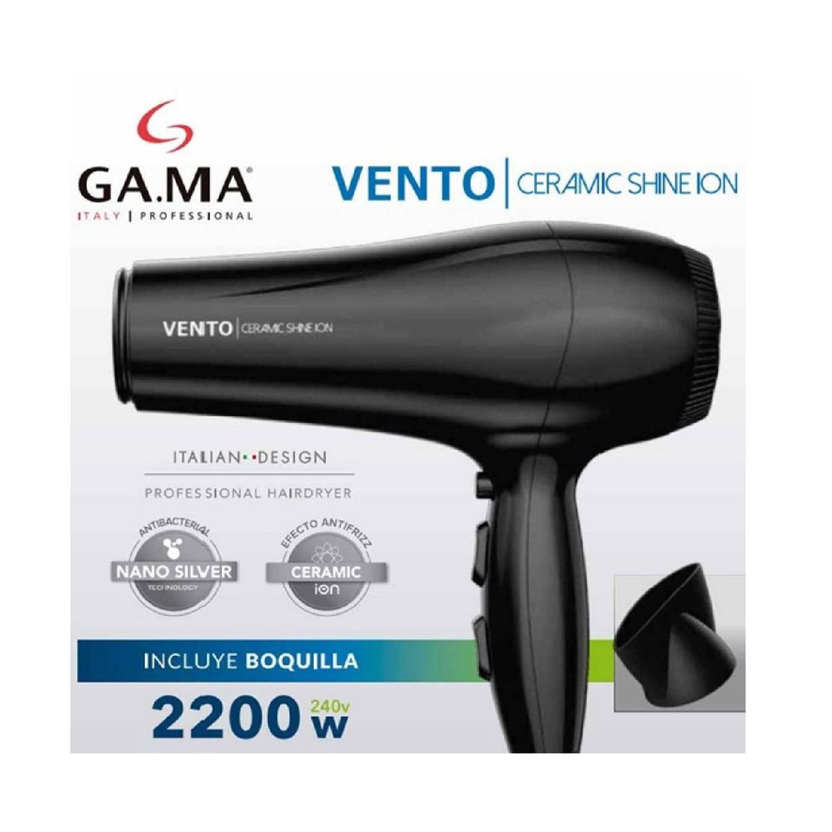 GAMA - SECADORA GAMA VENTO CERAMIC SHINE ION 2200W