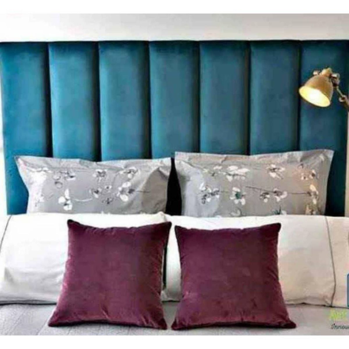 GENERICO - Cabecera Box Weymi 2 Plazas Panel - Verde Aqua Oscuro