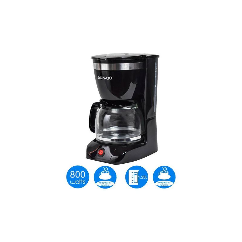 DAEWOO - Cafetera Daewoo 12 Tazas DCM-1859 1.25 Litros Negra