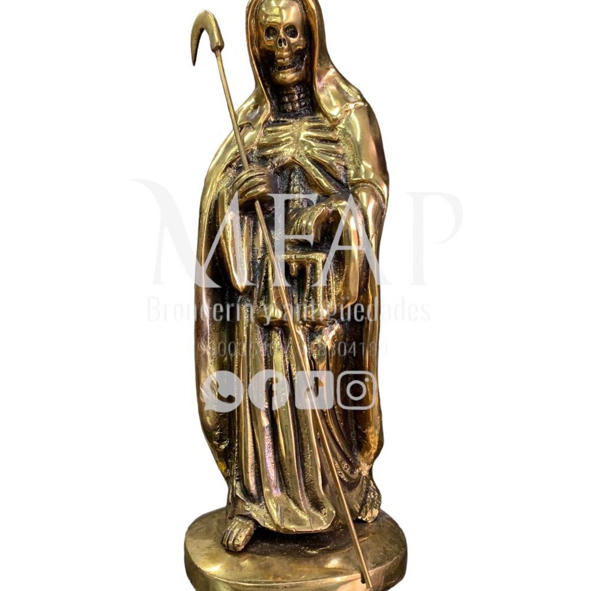 MFAP BRONCERIA Y ANTIGUEDADES - Escultura de la Santa muerte en bronce