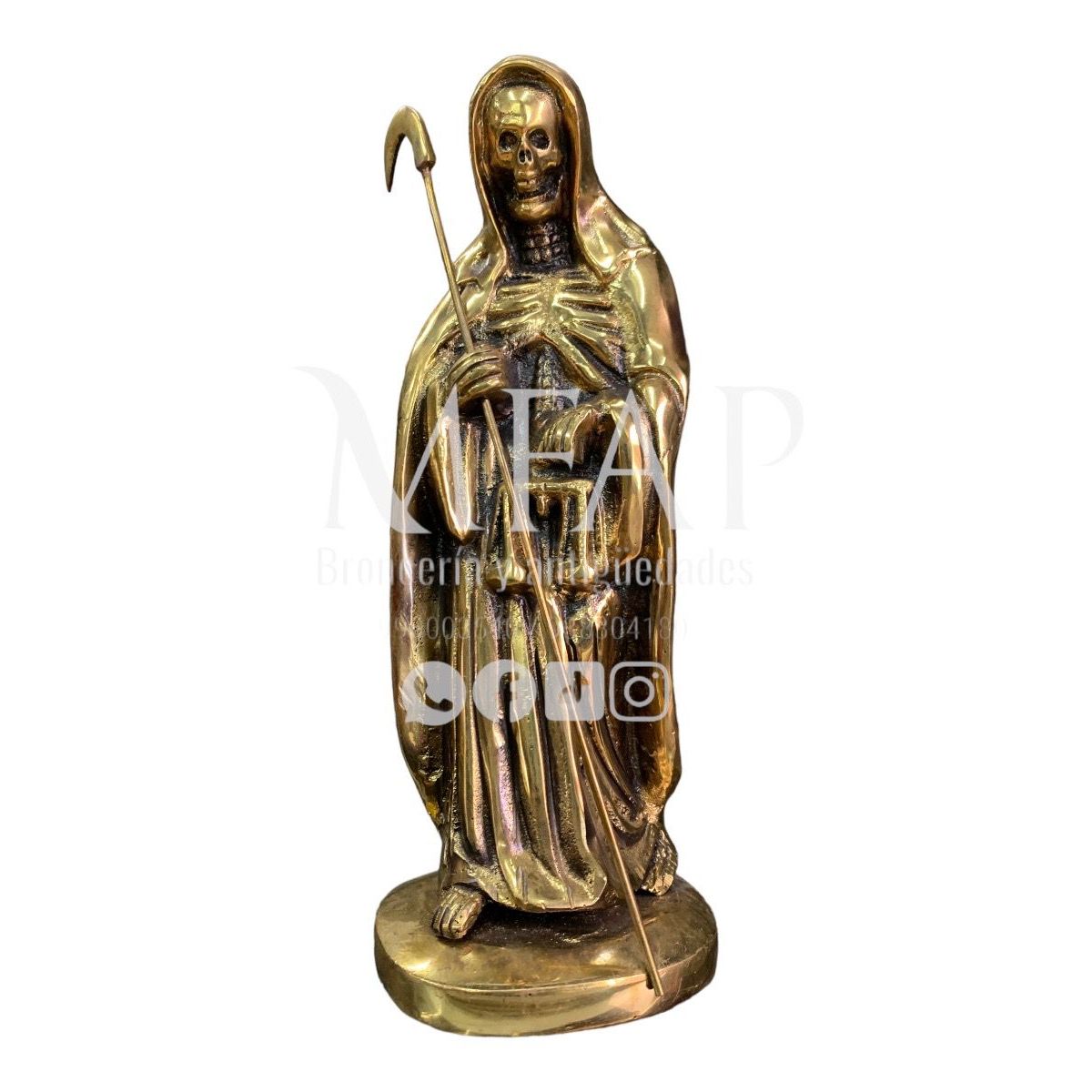 MFAP BRONCERIA Y ANTIGUEDADES - Escultura de la Santa muerte en bronce
