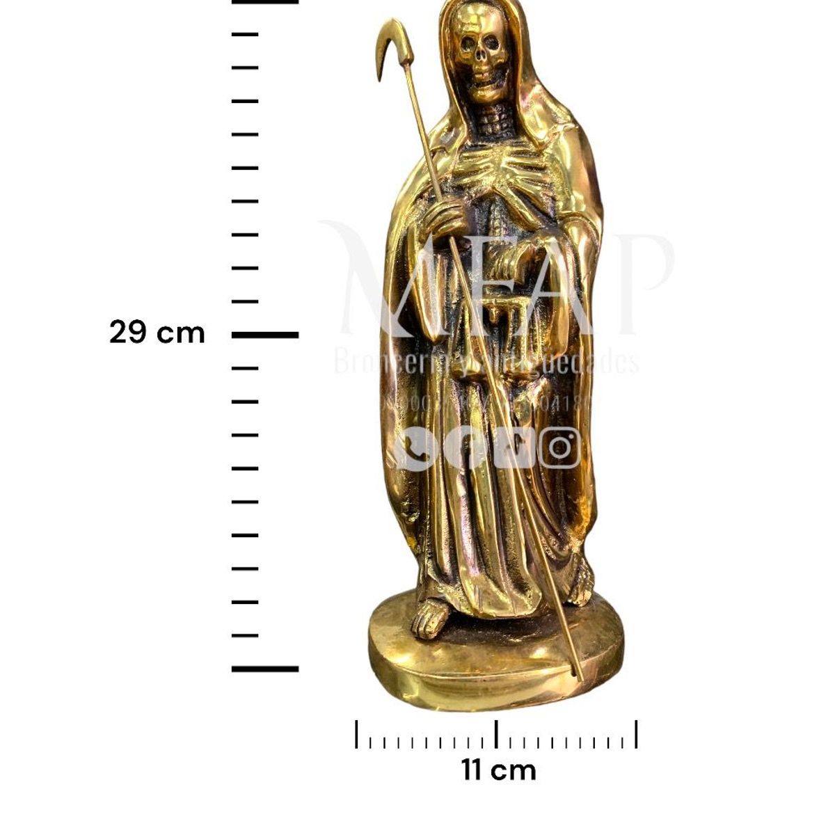 MFAP BRONCERIA Y ANTIGUEDADES - Escultura de la Santa muerte en bronce