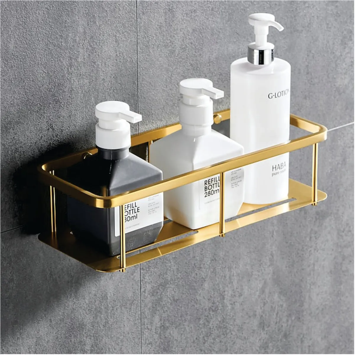GENERICO - Repisa rectangular clasico organizador para baño de acero inoxidable