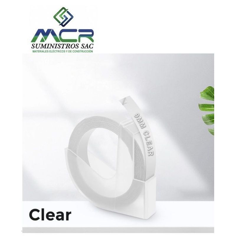GENERICO - CINTA TRANSPARENTE DE 9MM o 3/ 8 X 3,5 m PARA ETIQUETADORA DYMO MANUAL
