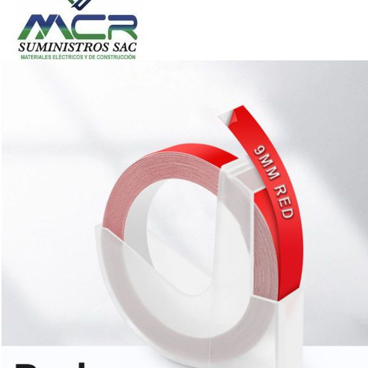 GENERICO - CINTA ROJO DE 9MM X 3,5 m PARA ETIQUETADORA DYMO MANUAL