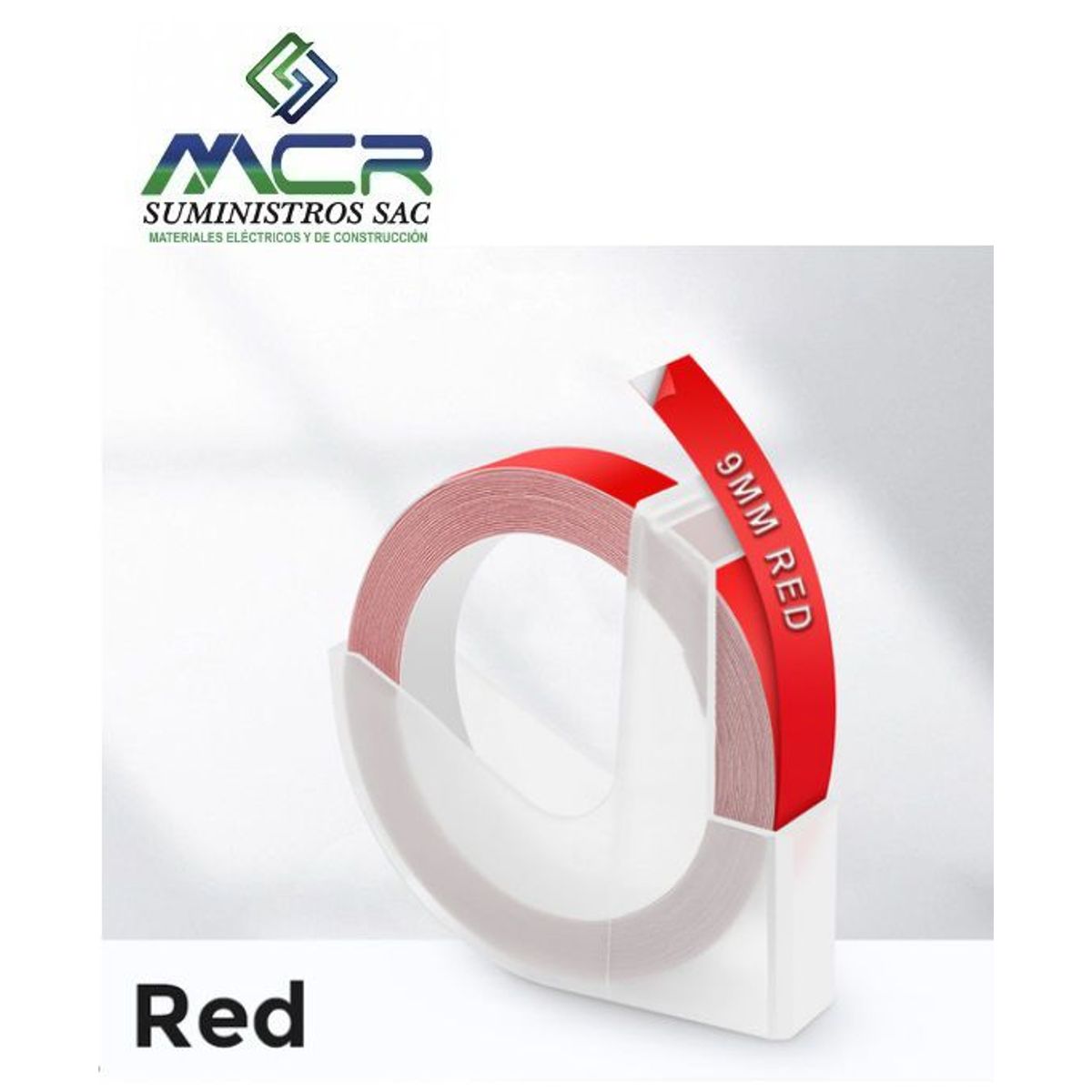 GENERICO - CINTA ROJO DE 9MM X 3,5 m PARA ETIQUETADORA DYMO MANUAL