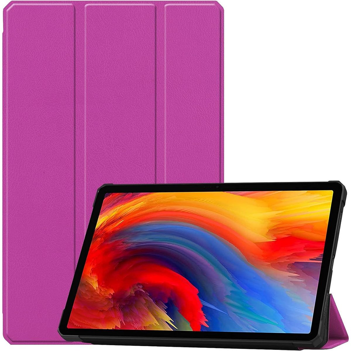GENERICO - Funda Bookcover mas Mica de Vidrio para Tablet Lenovo M9 Morado
