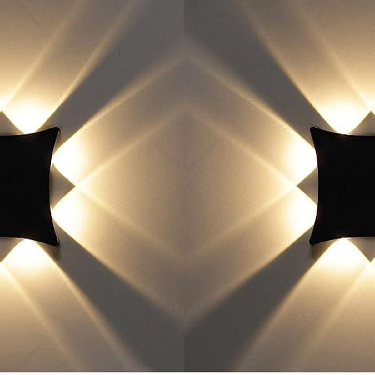 GENERICO - Pack 2 Lamparas de pared Aplique Led rombo 8w Luz Calida