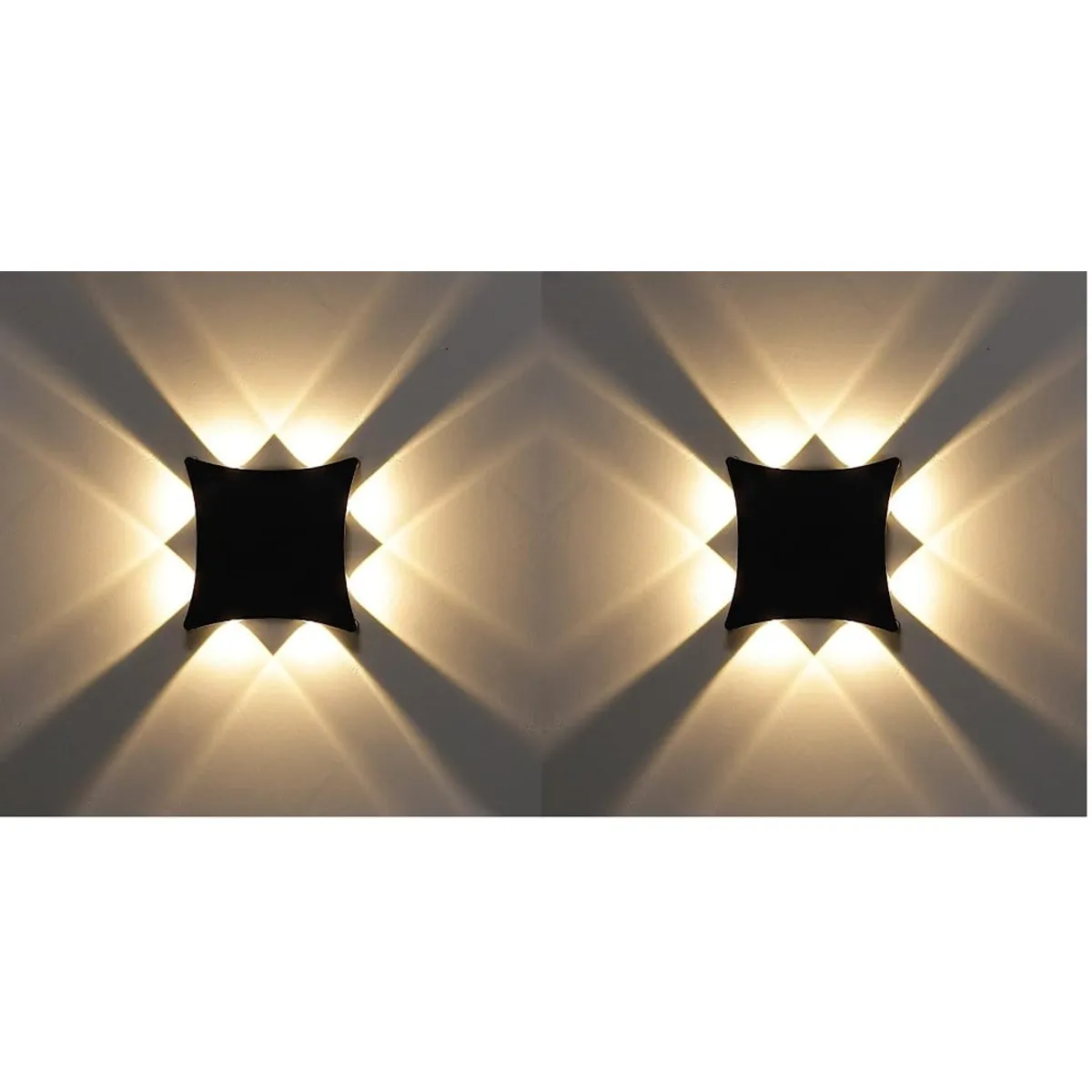 GENERICO - Pack 2 Lamparas de pared Aplique Led rombo 8w Luz Calida