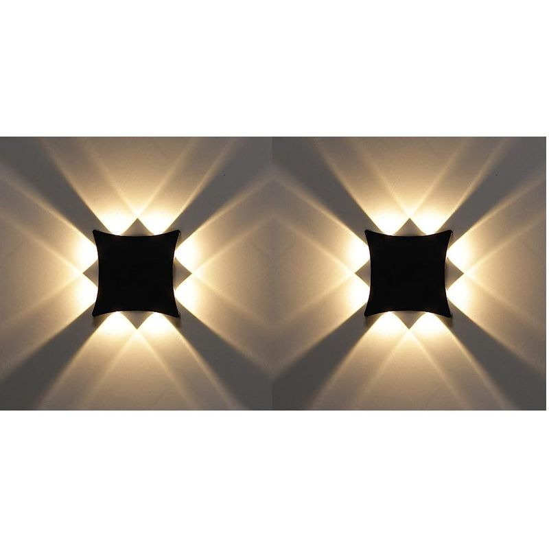 GENERICO - Pack 2 Lamparas de pared Aplique Led rombo 8w Luz Calida