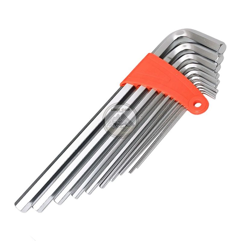 UYUSTOOLS - Set 10 Llaves Allen Hex en L 1.5-12mm Largo Acero con estuche