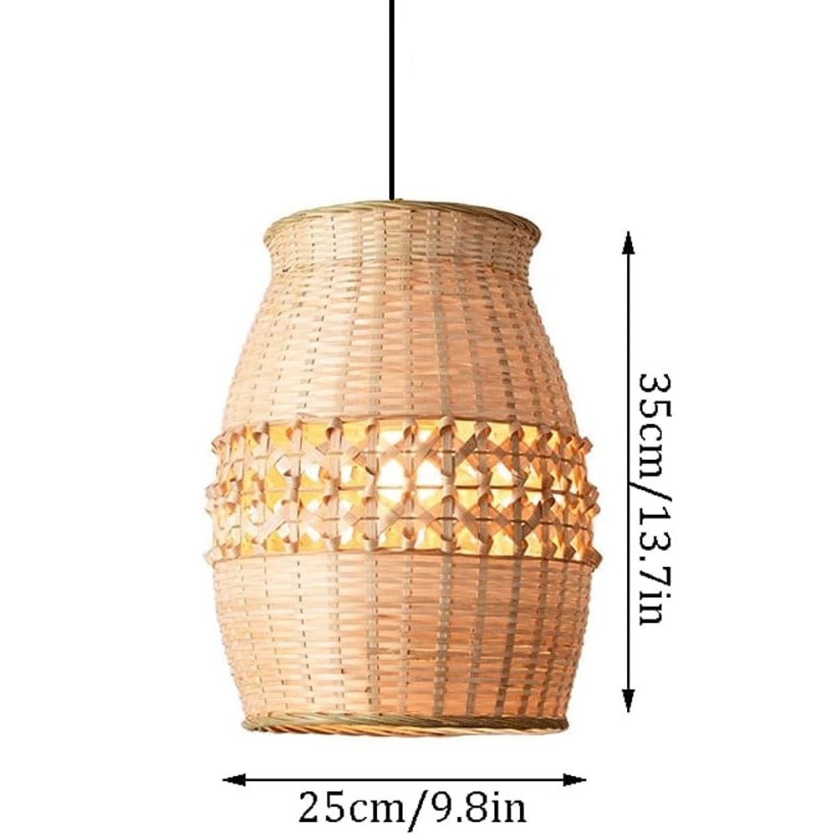 GENERICO - Lámpara colgante de bambú Natural