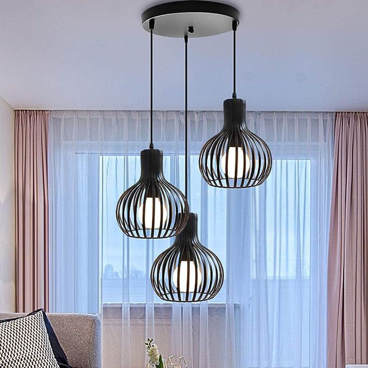 GENERICO - Lámpara colgante de techo con personalidad creativa incluye 3 focos