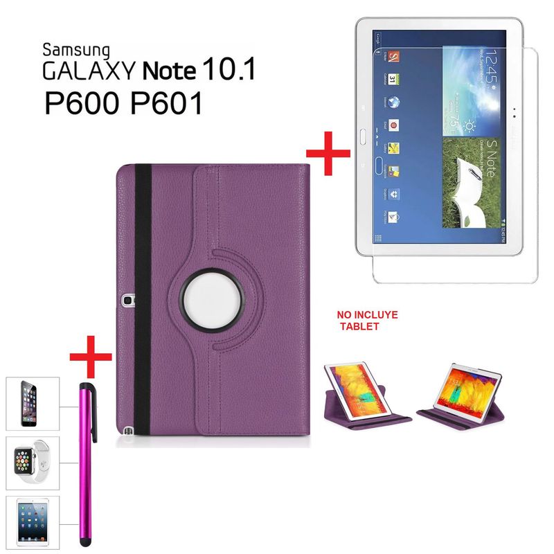 GENERICO - Funda + Mica + Lapiz para Samsung Note 10.1 2014 SM-P600 Cover Case