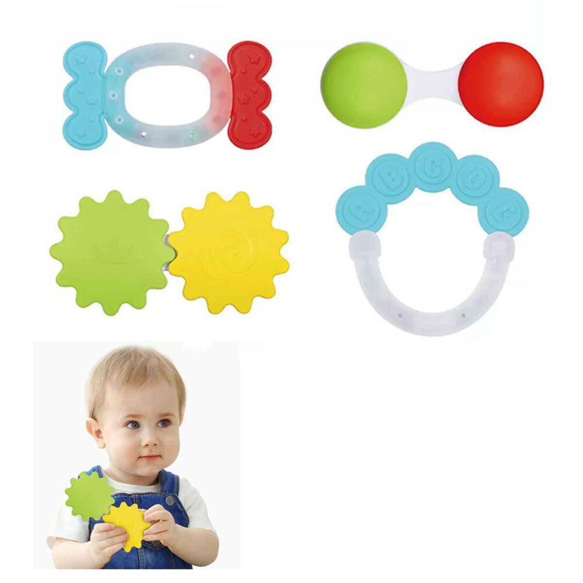 GENERICO - Kit Mordedor Sonajero x 4 Piezas HE0152