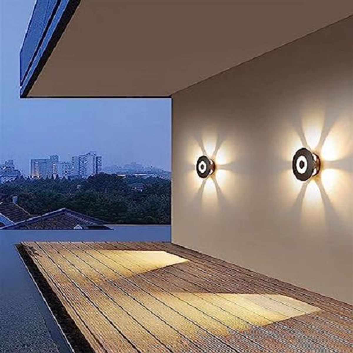 GENERICO - Pack 2 Lamparas de pared Aplique Led flor 6w Luz Cálida