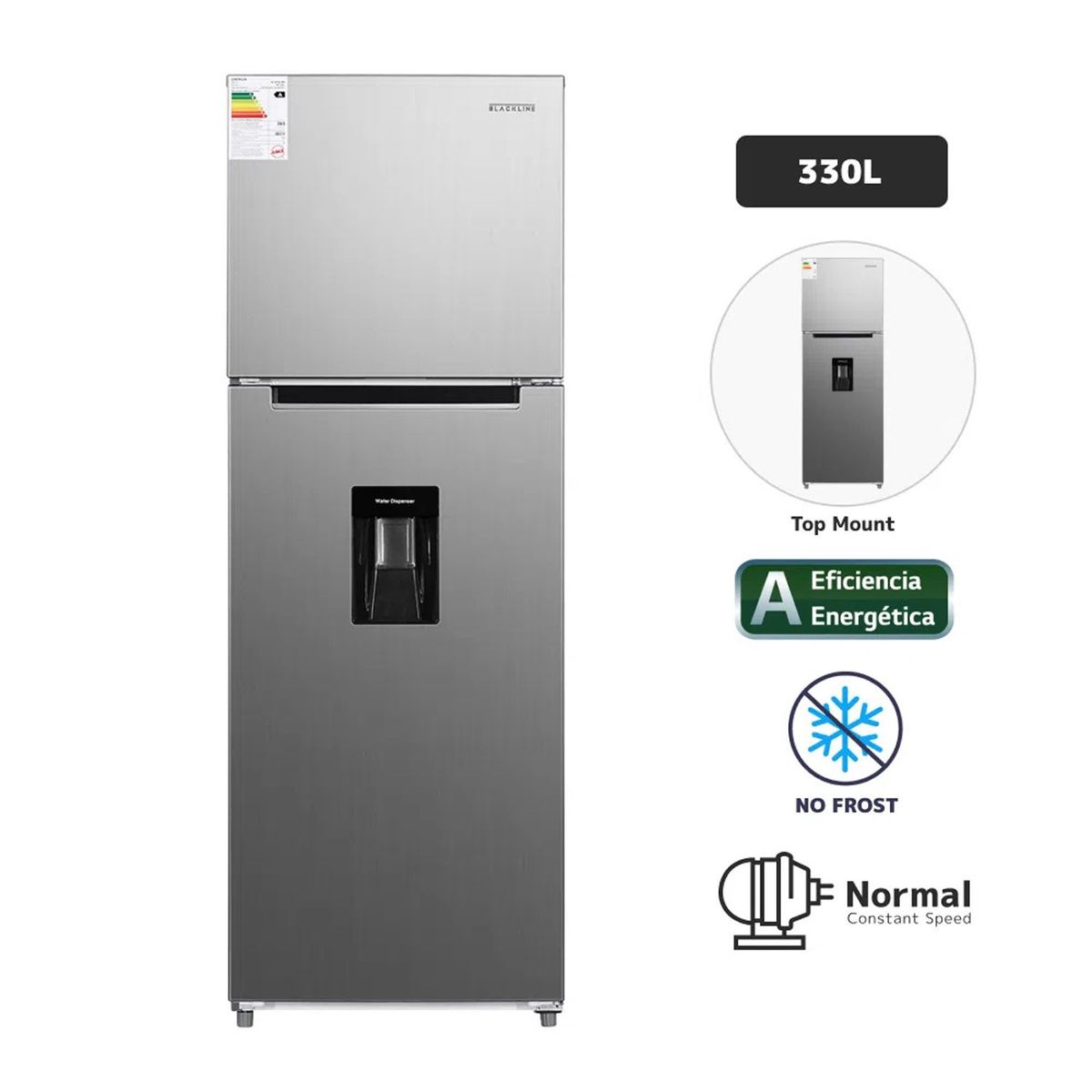 BLACKLINE - Refrigeradora BLACKLINE TM 330L No Frost Inox