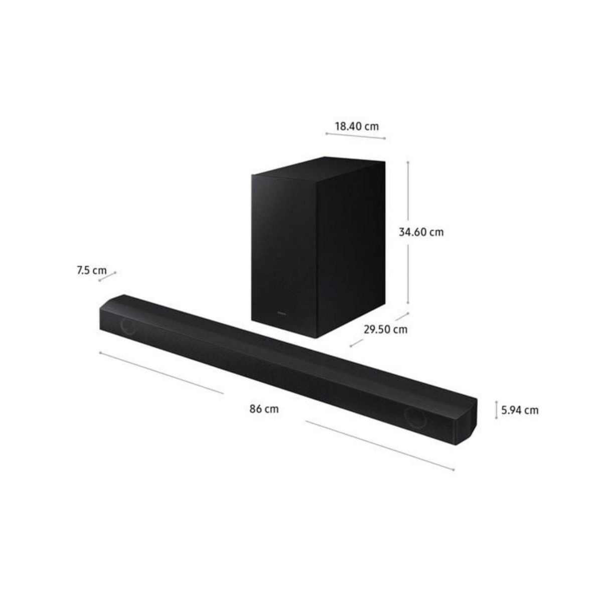 SAMSUNG - Soundbar Samsung 310 Watts con Bluetooth 2.1 CH HW-B450F (2025)