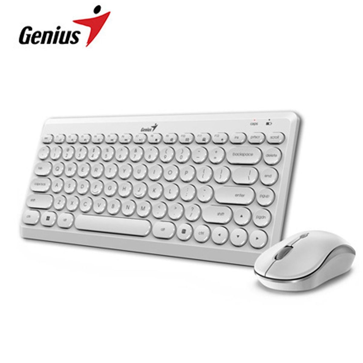 GENIUS - Teclado Genius + Mouse Wireless Luxemate Q8000  Usb Multimedia Blanco
