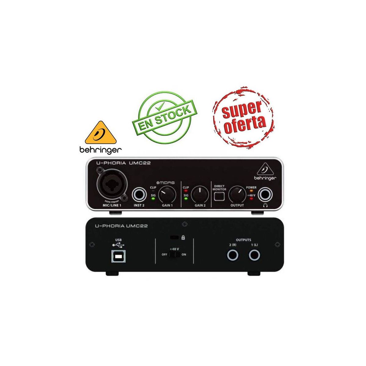 BEHRINGER - Interfaz audio USB BEHRINGER UMC22 U-PHORIA
