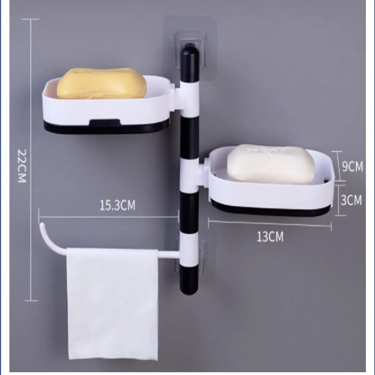 GENERICO - Jabonera 2 niveles mas colgador de toalla pequeña