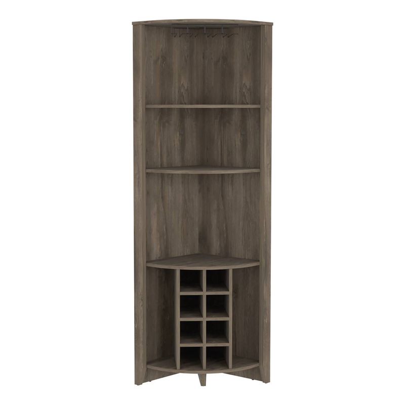 AMUEBLE - Mueble Bar Esquinero Melamina Dinamarca Marrón De 18mm