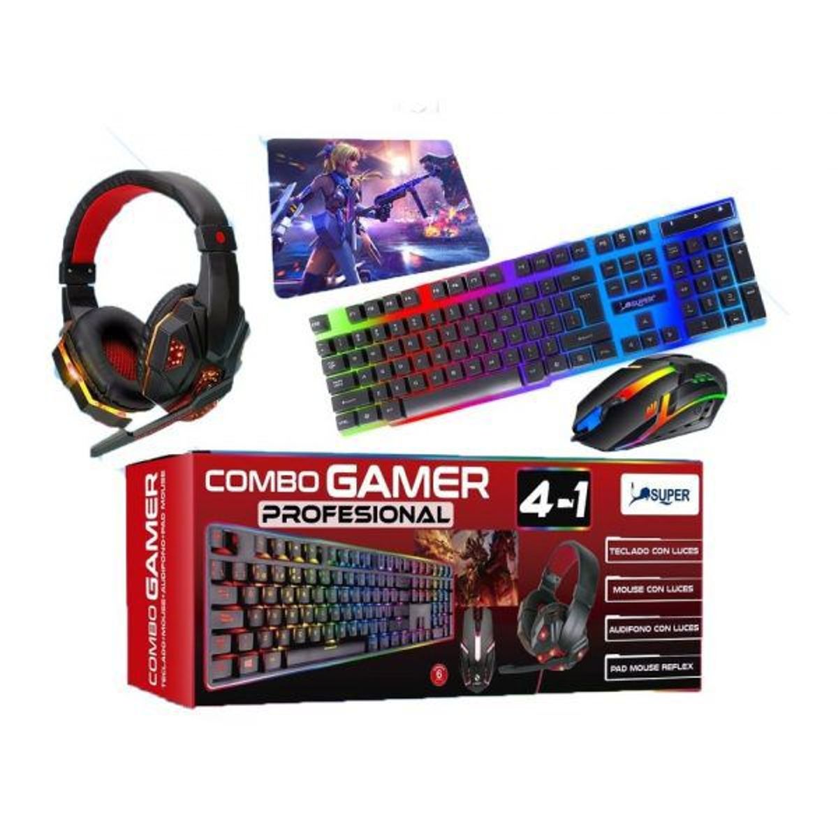 GENERICO - COMBO GAMER PROFESIONAL 4 EN 1