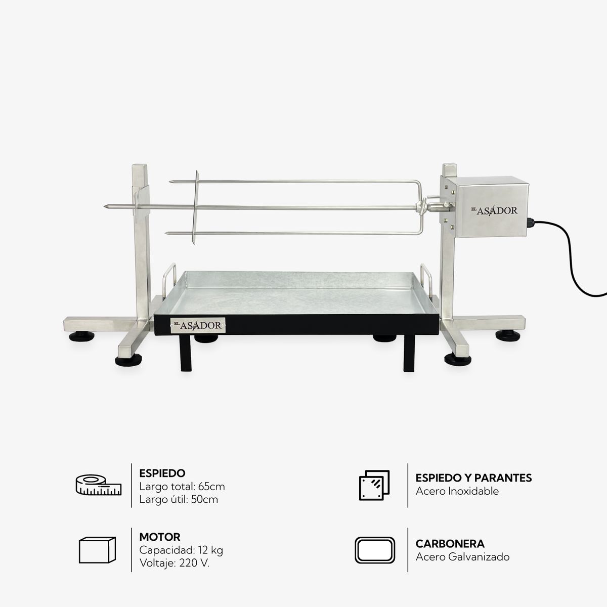 EL ASADOR - Asador eléctrico inoxidable