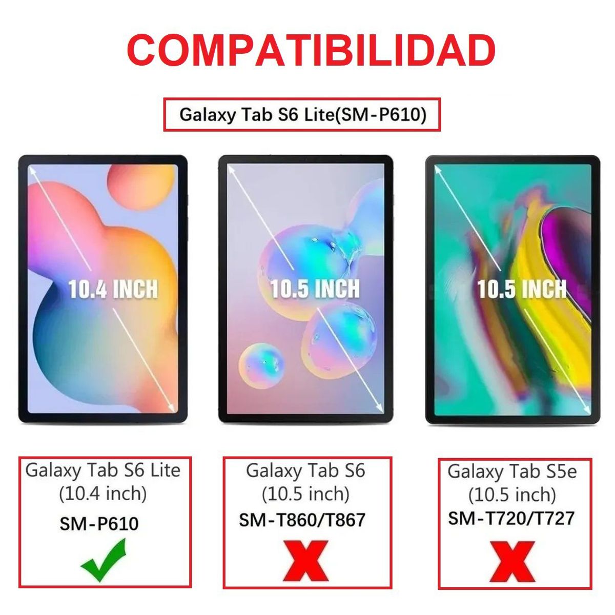 GENERICO - Funda Smart Case + Mica Vidrio para Samsung Tab S6 Lite 10.4 SM-P610
